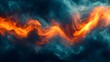 © AI BACKGROUND & ART - Abstract Fiery Orange and Teal Swirling Smoke Dynamic Energy Background