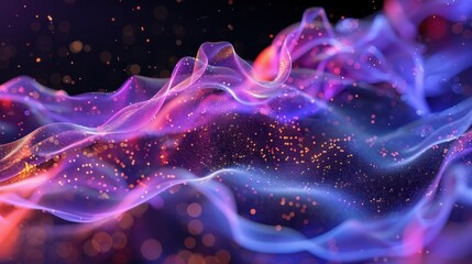 Poster - A flowing stream of digital data representing advanced data technology.