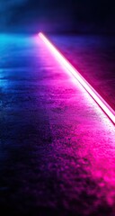 Aufkleber - Neon light path on dark concrete floor