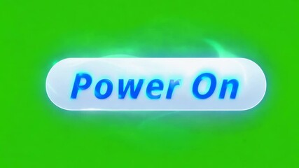 Wall Mural - Illuminating the Future: A glowing power on button shines brightly against a vibrant green background, symbolizing activation and forward momentum.