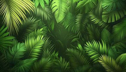  Lush tropical foliage creates a vibrant, verdant frame, perfect for design projects or as a nature background.