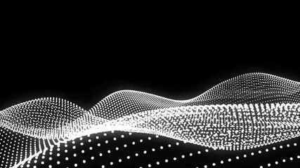 Poster - Abstract white dot wave technology with light digital effect corporate concept. Looping animated background red made from trapcode form