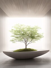 Poster - nature-inspired 3D podium, organic curves, stone and wood textures, earthy tones, natural lighting, serene ambiance, eco-friendly aesthetic, minimalistic environment, zen-inspired display, harmony