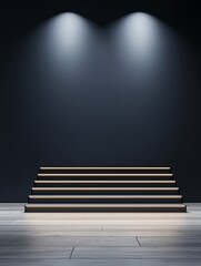 Poster - neon 3d podium, vibrant glow effects, futuristic cyberpunk aesthetic, immersive dark background, dyn