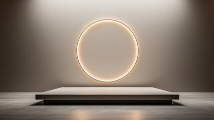 Poster - dual-tone 3D podium, split-color contrast, elegant symmetry, refined high-end aesthetic, modern balance, soft ambient lighting, sleek minimalism, premium product showcase, visually striking contrast,
