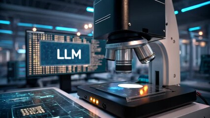 Poster - LLM, large language model conceot, Digital Microscope Technology in Laboratory Research Advanced LLM Science for Data Analysis