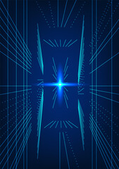 Fototapete - Metaverse technology background. Lines arranged together with supporting elements, representing the entry into the virtual world, where VR glasses are used to log in.