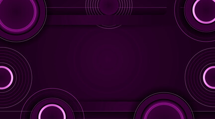 Poster - Abstract modern banner background | Decorative geometric background with circle pattern, shadow line | Elegant background for corporate, decoration, futuristic, texture with dark violet color 