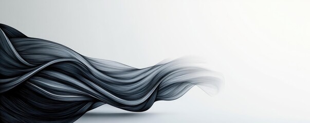 Aufkleber - Ink illustration abstract background concept. Abstract flowing design in monochrome representing motion and elegance.