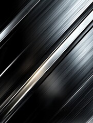 Poster - Dynamic metallic background featuring sleek silver and black lines with glowing intersection for modern design applications