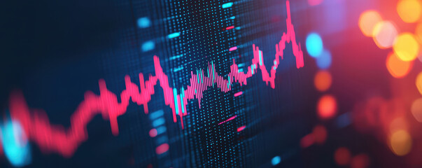 Poster - Digital sound wave visualization with vibrant colors and lights