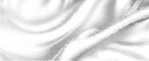 Wall Mural - Light wavy halftone pattern. Black and white vector illustration	
