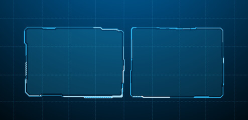 Futuristic touch screen of user interface. Modern technology box or frame concept. Vector illustration