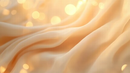 Poster - Soft cloth drapery with gentle warm bokeh abstract photography indoor atmosphere close-up view