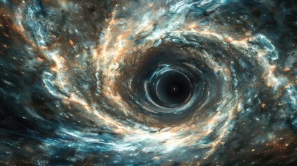 Wall Mural - Abstract black hole with a swirling nebula Abstract space with a black hole and dark matter