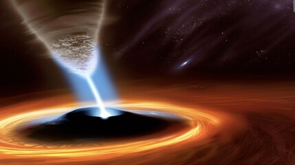 Wall Mural - Abstract black hole with a supernova explosion Abstract universe with a black hole and cosmic light