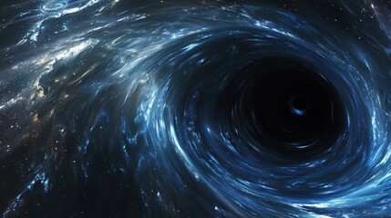 Wall Mural - Abstract black hole with a star nearby Abstract universe with a black hole and cosmic swirls
