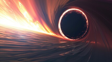 Wall Mural - Abstract black hole with a supernova explosion nearby Abstract cosmos with a black hole and swirling light