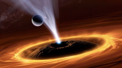 Wall Mural - Abstract black hole with a supernova explosion Abstract universe with a black hole and cosmic light