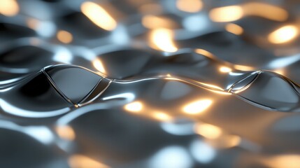 Poster - Modern design abstract art with shimmering metallic surfaces and party light reflections