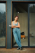 © Alina Hvostikova/Stocksy - Empowered woman builder taking a break during construction project