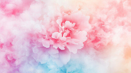 Wall Mural - blossom of hues: an enchanting flower, blooms center stage, enveloped in a dreamy swirl of pastel co