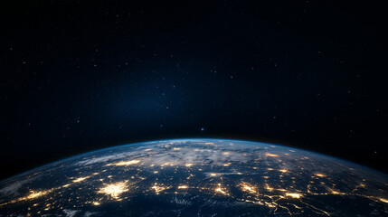 Wall Mural - the earth from space: a breathtaking view of planet earth from space, highlighting city lights that 