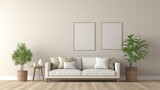 frames blank living room wall
