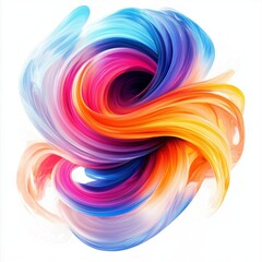 Poster - A colorful swirl of paint with a blue and orange section