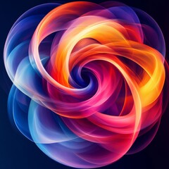 Poster - A colorful swirl of paint with a blue and orange section