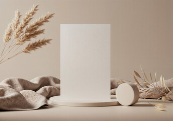 Poster - elegant eco friendly business card mockup with natural elements. generative ai