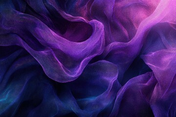 Poster - Draped purple and blue sheer fabric, creating a luxurious and elegant texture.