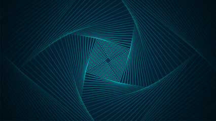 Poster - A dark background with square lines arranged in an orderly and dimensional manner.