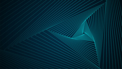 Poster - Dark background with triangle shapes arranged in an orderly and dimensional manner.