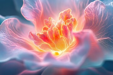 Poster - Glowing flower petals, vibrant hues, intricate details, ethereal beauty, digital art.