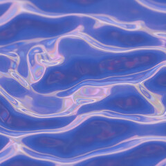 Poster - Futuristic liquid texture with iridescent blue and purple reflections. Abstract waves create a mesmerizing, fluid-like pattern, perfect for backgrounds, design elements, or digital art concepts.