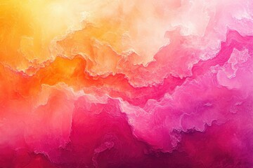 Leinwandbilder - Abstract art featuring vibrant hues of pink, orange, and yellow, creating a textured, cloud-like effect.