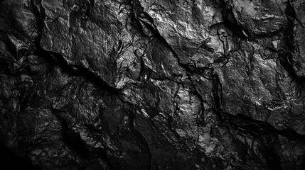 Aufkleber - A textured black surface with intricate patterns, resembling rock or mineral formations, creating a dramatic and striking visual effect.