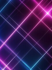 Poster - Intricate abstract digital pattern featuring glowing neon lines in a sleek blue and purple design with ample space for text placement