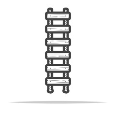 Wall Mural - rope ladder outline icon transparent vector isolated