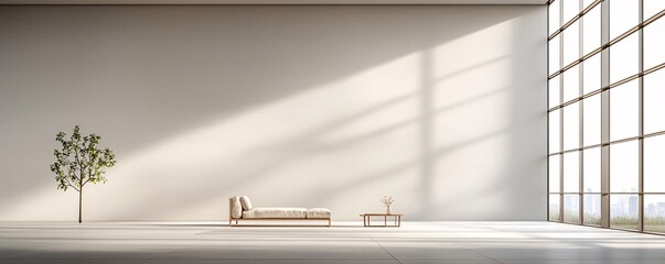 Poster - a room with furniture that appears both huge and tiny depending on where the viewer stands, creating