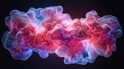Aufkleber - Dynamic colorful smoke patterns abstract art digital creation dark environment close-up view modern aesthetics