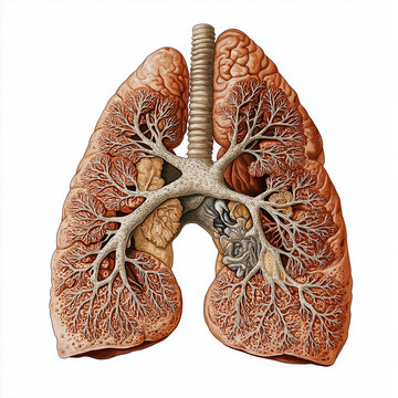 Realistic photograph of lungs