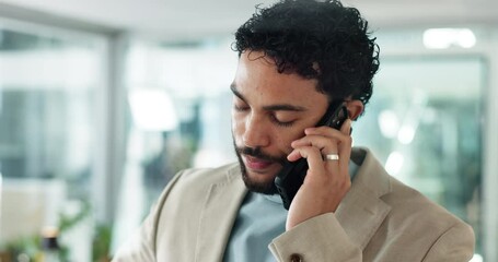 Aufkleber - Phone call, office and business man with stress for contact, communication and discussion. Corporate, professional and frustrated person talking on smartphone with bad news, mistake and job crisis