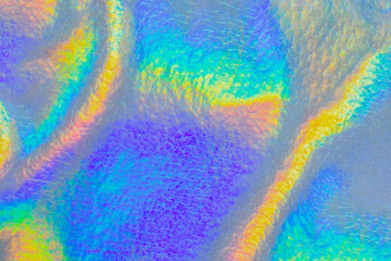 Canvas Print - holographic rainbow foil iridescent leather texture abstract hologram background