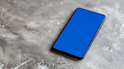 Poster - Digital Connection: A modern smartphone lies on a textured surface, showcasing its vibrant screen. The focus is on sleek technology.