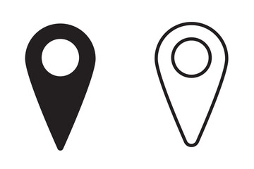 Poster - Location or map pin icon symbol. flat vector illustration
