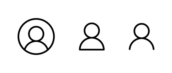 Aufkleber - Login avatar outline icon set. Default profile sign symbol