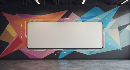 Poster - mural in graffiti style on the wall . Generative AI