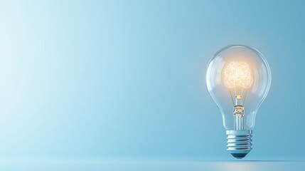 Poster - This image represents a futuristic financial concept showcasing a glowing light bulb as a symbol of the potential for growth and success in the financial industry  The bright